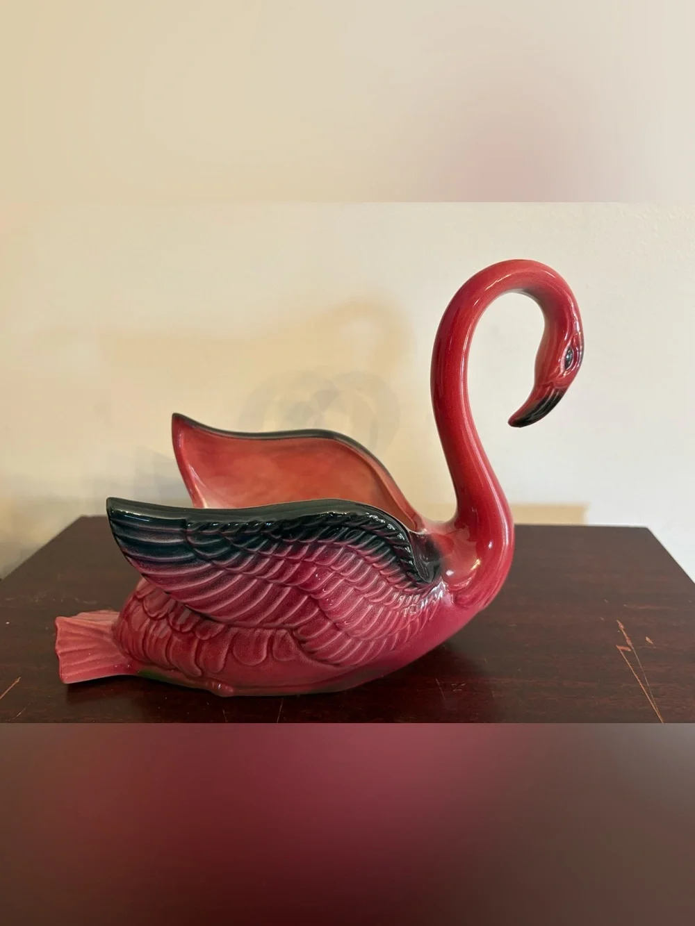 Vintage MCM Pink Flamingo /Swan planter by Maddux of California - ceramic